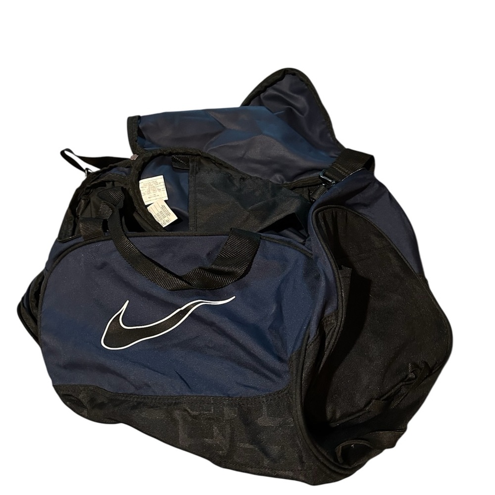 Nike Blue and Black Duffel Bag with Durable Design